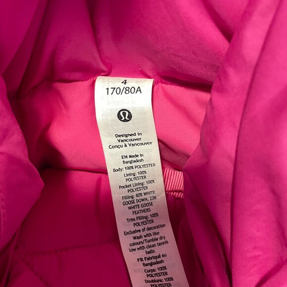 lululemon Wunder Puff Vest Cropped Sonic Pink 4 - Picture 3 of 3